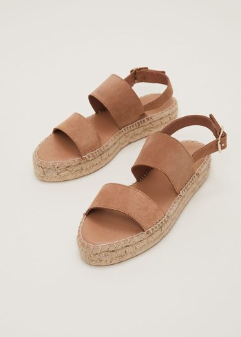 Phase Eight Brown Suede Chunky Flats Brown Australia | ZF9813740